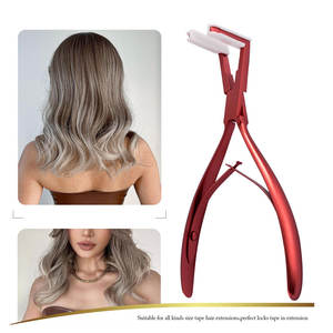 Alicates para extensiones de pelo de acero inoxidable con forma de logotipo personalizado, alicates para extensiones de cinta multifunción a la venta - Product Image 2