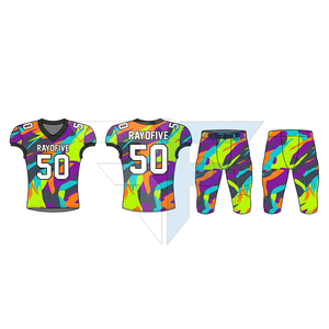 Conjunto de Uniforme de Fútbol Americano, Manga Corta, Secado Rápido, Transpirable, Ropa Deportiva Personalizable, Accesorios Unisex para Adultos - Product Image 1