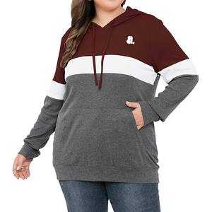 Street Wear femmes surdimensionné 100% coton bloc à capuche hiver lourd polaire avec broderie strass Logo imprimé Design - Product Image 3