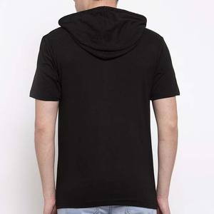 Venta al por mayor por encargo de talla grande ropa de hombre deportes Fitness desgaste camisas básicas pulóver manga corta 100% algodón sudaderas con capucha de los hombres - Product Image 3