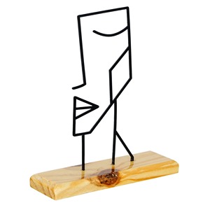 Table basse sculpturale en métal et bois, décoration artistique moderne pour la maison et le bureau, provenance Inde - Product Image 1