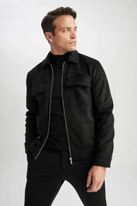 Blouson de moto en daim d'hiver tendance, écologique et imperméable, coupe moderne, durable, unisexe - Product Image 6
