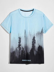 Camiseta de Manga Corta Casual para Hombre, 100% Algodón, Tejida, Transpirable, con Estampado Personalizado, Directo de Fábrica - Product Image 4