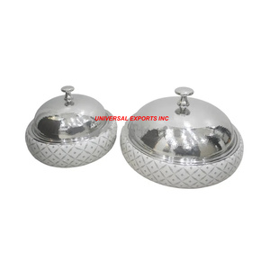 <b>Set</b> of Three Metal And Wooden Hotpot Hotel And Restaurant Food Supplies Casserole Round Shape Tabletop Dinnerware Food Warmer - Product Image 6