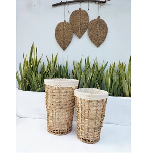 Panier de rangement pour vêtements en jacinthe d'eau, écologique, multi-usages, fait main, style simple, couleur naturelle, nouvelle arrivée - Product Image 3