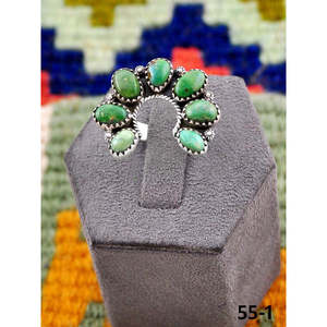 Bague ajustable artisanale en turquoise émeraude de la Vallée du Sud-Ouest et argent sterling, avec technologie d'incrustation à sertissage clos, idéale pour un cadeau - Product Image 4