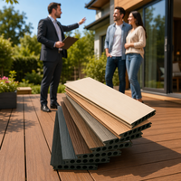 WPC Decking Bois dur Durable Bois Plastique Composite Carreaux de sol Co-extrusion Wpc Decking