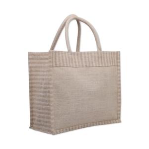 Fashion Custom Logo Tote Bag <b>Reusable</b> Canvas Cotton Stand-Up Jute Shoulder <b>Pouch</b> Zip Closure Two Handles Womens Travel Shopping - Product Image 2