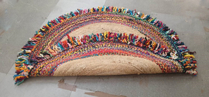 Alfombra trenzada rectangular de yute Natural al por mayor de la India, corredor Chindi multicolor para mesita de noche, sala de estar, alfombras y juegos hechos a mano - Product Image 5