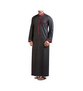 Vêtements islamiques traditionnels hommes musulmans Jubbah Thobe couleur unie Abaya Caftan musulman Thobe Jubbah à vendre - Product Image 2