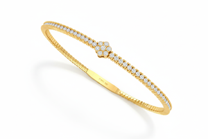 Bracelet flexible pour femme en or 14 carats et diamants naturels avec grappe de fleurs, plaqué rhodium, 95 pièces certifiées IGI - Product Image 4