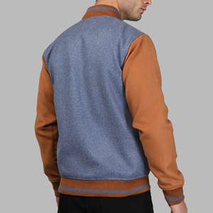 Top des tendances Street Style noir broderie broderie personnalisée Letterman College veste de baseball pour hommes - Product Image 4