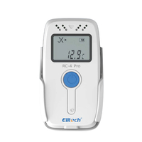 Registrador de Datos de Temperatura y Humedad Elitech RC-4 PRO, Material ABS, Termohigrómetro para Refrigeradores de Farmacia, Monitor de Medicamentos Fríos