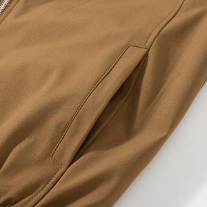 Chaqueta universitaria de satén de nailon marrón de Color personalizado para hombre, bombardero de béisbol, moda universitaria, chaquetas con letras informales lisas clásicas - Product Image 5