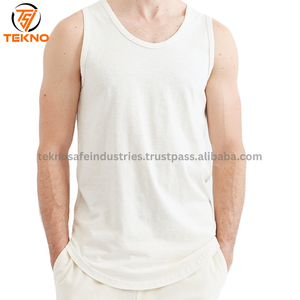 100% Cotton Unisex Fitness Tank <b>Top</b> New Custom Logo Sleeveless Street Gym T-Shirt with <b>Mesh</b> Spandex Print Decoration Sport Style - Product Image 3