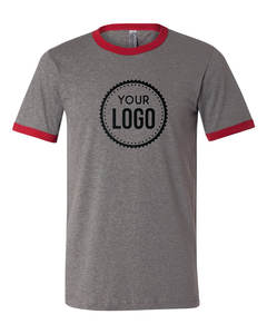 Tultex 241 Classic Ringer Tee Venta al por mayor Vintage contraste camisa de manga corta 100% algodón antiarrugas ajuste suelto para pantalla DTG - Product Image 2