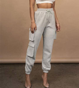 2023 nueva ropa informal de algodón de alta calidad para correr, pantalones Cargo para mujer, ropa informal, pantalón Cargo largo y ancho, 100% algodón - Product Image 3