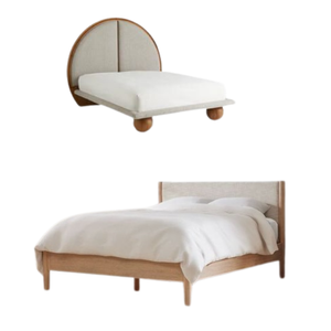 Lit en bois de Style Simple moderne nordique avec tête de lit incurvée meubles de chambre à coucher lit en bois massif - Product Image 3