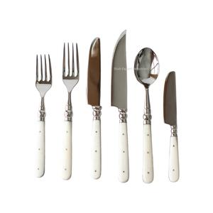 Elegante juego de cubiertos de metal plateado con mango de hueso azul cielo para el hogar, hoteles y bodas, juego de cubiertos de decoración de mesa de comedor - Product Image 5