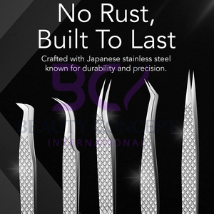 5 Pcs Set of Grafted Eyelash Tweezers Stainless Steel Eyelash Extension Makeup Beauty Care Tools - Product Image 4