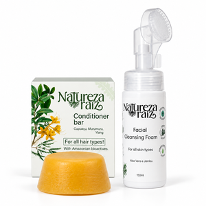 Dúo Nutritivo y Limpiador: Barra Acondicionadora Sólida y Espuma Limpiadora Facial - Product Image 1