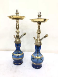 Proveedor egipcio Narguile Nargile portátil Tamaño pequeño Shisha Base Latón sólido Estilo diamante Hookah - Product Image 2
