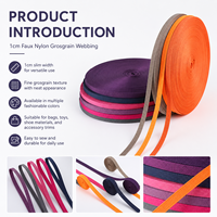 Sangle tissée à fines côtes aspect nylon 10 mm, couleur personnalisée, sangle étroite pour sacs, jouets, chaussures, accessoires pour animaux de compagnie