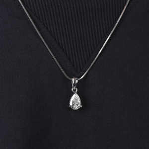 Pendentif femme en or massif 18KT poire Cur diamant cultivé en laboratoire toutes occasions plaqué or massif pendentif minimal bijoux de corps - Product Image 5