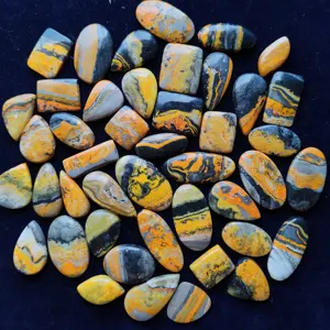 Penjualan terlaris BUMBLE BEE JASPER batu permata longgar LOT AFFOBRADBLE Harga BUMBLE BEE JASPER CABOCHON batu buatan tangan untuk membuat perhiasan