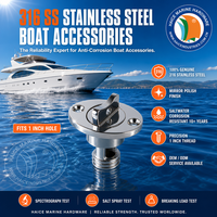 Bouchon de vidange ovale en acier inoxydable 316 pour bateau, compatible avec un trou fileté de 1 pouce, pour navire, kayak, annexe, canoë, yacht, accessoires de quincaillerie marine