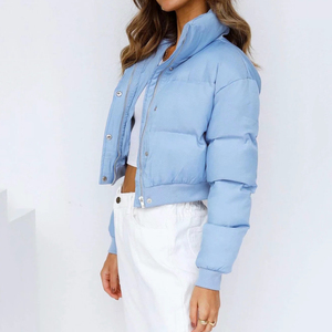 Blouson Bomber en Nylon Imperméable pour Femme, Blouson Bulle Grande Taille pour l'Hiver avec Finition Brillante - Product Image 3