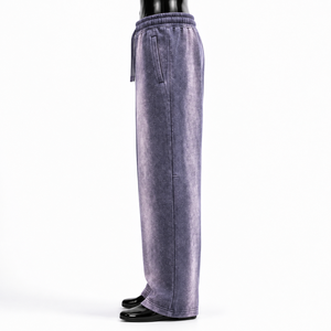 Pantalones Deportivos Personalizados para Hombre, Lavados con Ácido, de Pierna Ancha, Estilo Jogger, de Algodón Grueso - Product Image 4