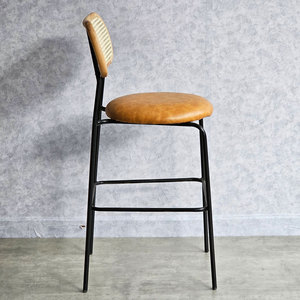 Henry Contemporary Bar <b>Stool</b> <b>with</b> Swivel Feature Mesh <b>Back</b> and Iron Frame Simple Design Upholstered Cushion GBSK016 - Product Image 4