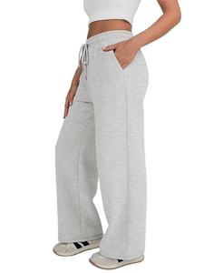 Pantalon de survêtement à jambes larges pour femmes Pantalon baggy taille haute Joggers évasés avec poches 2025 Logo personnalisé et design OEM à bas prix - Product Image 4