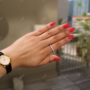 Haute Qualité Brillant Diamant Alliance De Luxe Designer Marque Bijoux Dainty Cut Moissanite Main Droite Index Doigt Classique - Product Image 5