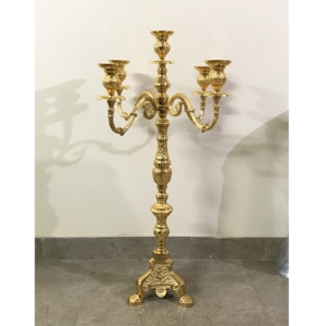 Candelabro de aluminio de 5 brazos de alta calidad, candelabro de Metal para decoración del hogar y la boda, candelabro de mesa elegante con nueva luz - Product Image 4