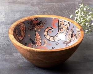 ชามเคลือบไม้สำหรับเสิร์ฟชามสลัดจานและชามสลัดสำหรับบ้านและห้องครัว - Product Image 6