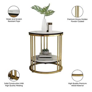 Table d'appoint en métal élégante pour la maison, offrant une surface pratique pour les lampes, les livres, les plantes et les objets essentiels au quotidien - Product Image 4