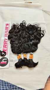 Extensions de cheveux Remy indiens de haute qualité bruts non transformés en vrac style bouclé en gros de Chennai - Product Image 6
