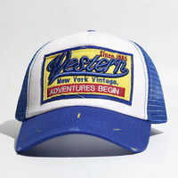 Gorra Trucker Unisex de Lona y Malla de 5 Paneles Estilo Hip Hop con Bordado de Terciopelo y Estampado Puff, Estilo Casual para Ciclismo, Tejido Común