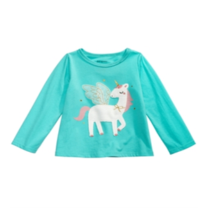 T-shirt in cotone con stampa unicorno verde First Impressions per bambine, taglia 3-6 mesi - Product Image 1