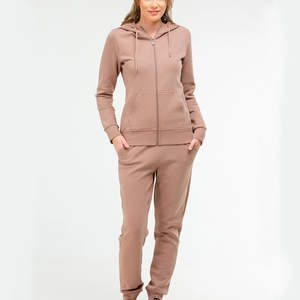 ชุดวอร์มสองชิ้นสำหรับผู้หญิงชุดออกกำลังกายแบบลำลองธรรมดาชุดใส่วิ่งโลโก้โอเวอร์ไซส์ - Product Image 6