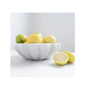 Cuenco para servir de mármol hecho a mano puro de la mejor calidad, pieza única para porciones de frutas y para servir en la mesa de hoteles a muy bajo costo - Product Image 1