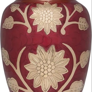 โกศใส่ศพทำจากแก้วอะลูมิเนียมโมเสกขนาดใหญ่สำหรับผู้ใหญ่ทำด้วยมือโดยใช้วัสดุทองเหลืองสำหรับใส่เถ้ากระดูก - Product Image 1