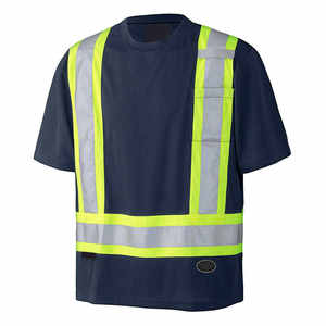 Custom Logo <b>Hi</b>-<b>Vis</b> Reflective Safety <b>T</b>-<b>Shirt</b> Lightweight Breathable Work <b>Shirt</b> for Road, Workwear & Traffic Workers - Product Image 1