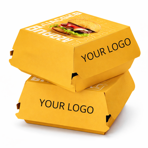 Caja de Papel para Hamburguesas Impresa Personalizada, Caja Plegable para Comida para Llevar, Caja para Hamburguesas Reciclable de Papel Recubierto - Product Image 2