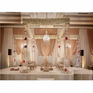 <b>Fascinating</b> Vintage Indian <b>Wedding</b> Candle Lit Mandap Detachable Mirror Design Modern Lightweight Fiberglass USA Trending <b>Wedding</b> - Product Image 1