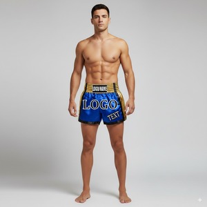 Personalizado impreso 100% poliéster personalizado duradero Muay Thai pantalones cortos Logo transpirable gimnasio lucha pantalones cortos hombres mujeres Muay Thai pantalones cortos - Product Image 6
