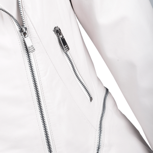 Veste en cuir automne-hiver personnalisée pour femmes avec col tournant solide manches complètes et doublure en satin respirant - Product Image 3