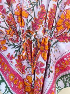 Robe kaftan en coton motif floral indien vêtements de nuit longs pour les mamans style décontracté couverture de bikini de plage pour l'hiver et l'été - Product Image 3